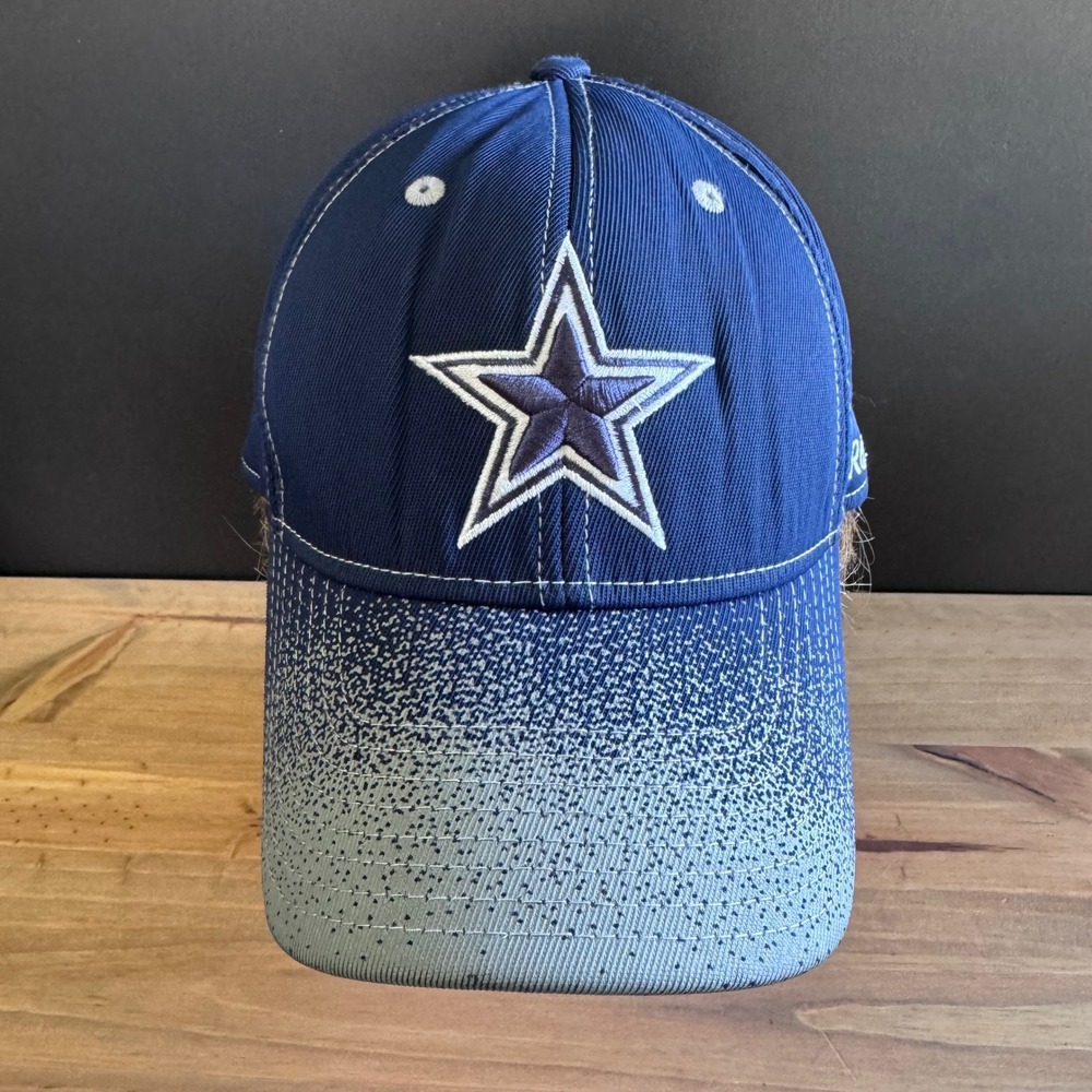 Vintage Dallas Cowboys Reebok Hat L/XL Fit Ombre Speckle Fade Blue Gray NFL